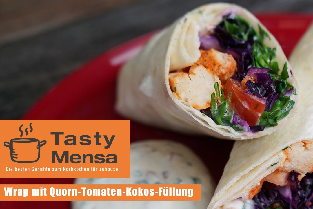 Orientalischer Wrap mit Quorn-Tomaten-Kokos-Füllung Orientalischer Wrap mit Quorn-Tomaten-Kokos-Füllung