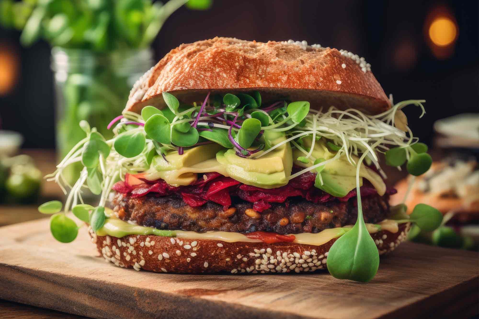 Veggie-Burger in der Mensa Bergedorf