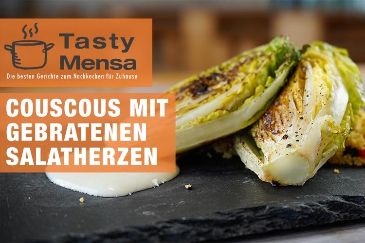 Couscous-Salat mit gebratenen Salatherzen Couscous-Salat mit gebratenen Salatherzen