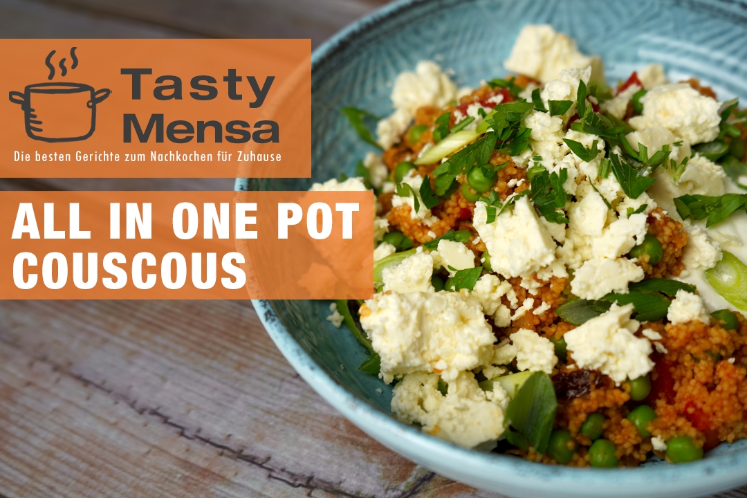 All In One Pot mit Couscous, Paprika & getrockneten Tomaten All In One Pot mit Couscous, Paprika & getrockneten Tomaten
