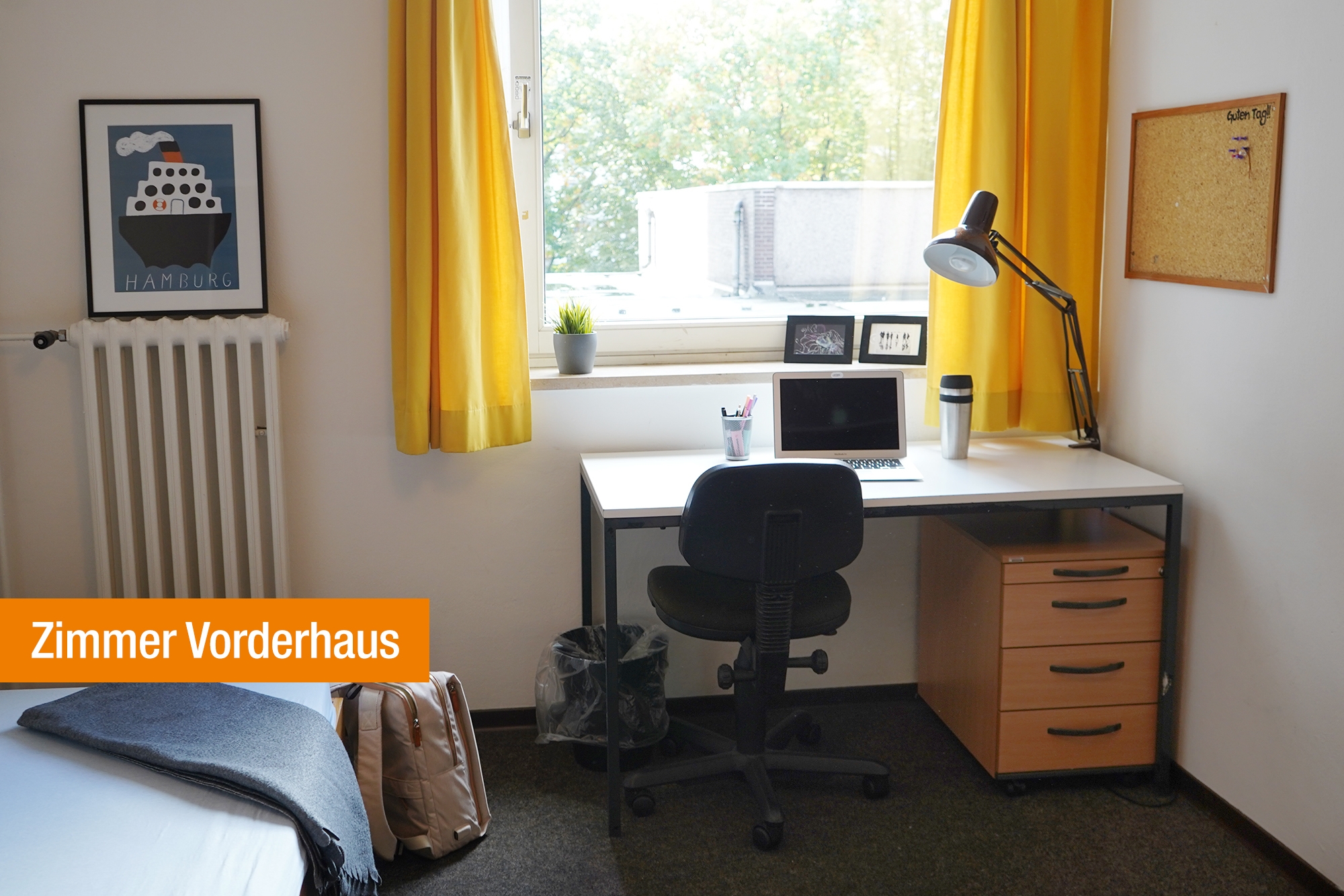 Beispielzimmer im Vorderhaus der Wohnanlage Gustav-Radbruch-Haus